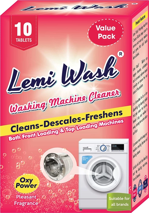 Lemi Wash Washing Machine Cleaner 10 Tablets | Removes Foul Odour | Suitable for both Front Loading & Top Loading