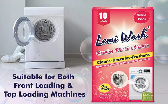 Lemi Wash Washing Machine Cleaner 10 Tablets | Removes Foul Odour | Suitable for both Front Loading & Top Loading