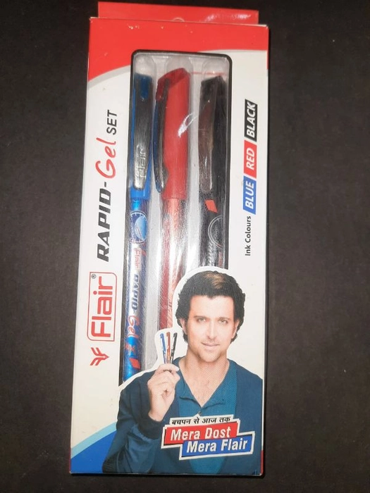 Flair Rapid Gel Set Blue Red Black Pens
