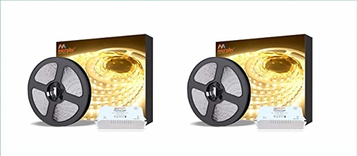 Murphy 25W LED Strip 2835 Cove Light 5 Metre (Warm White, Pack of 2) with Driver