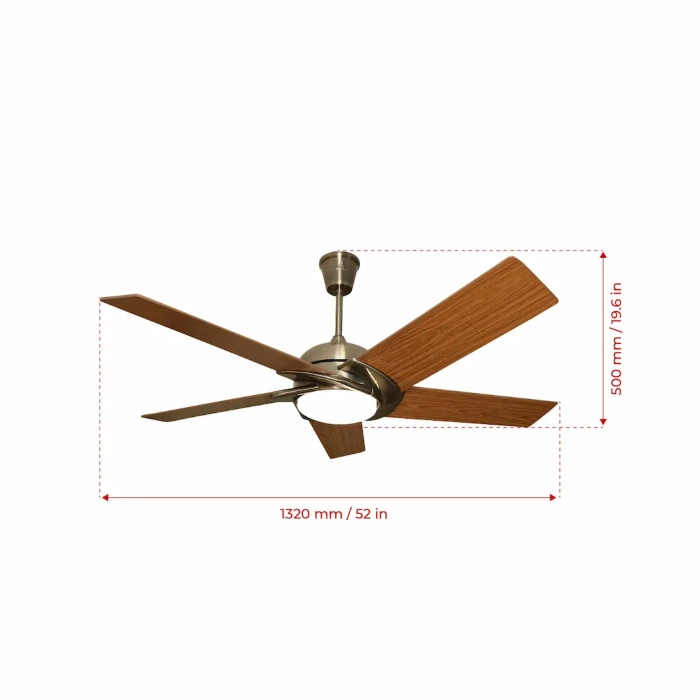 Twister- 52″ Contemporary fan with 5 x Special Wood blades and Remote Control