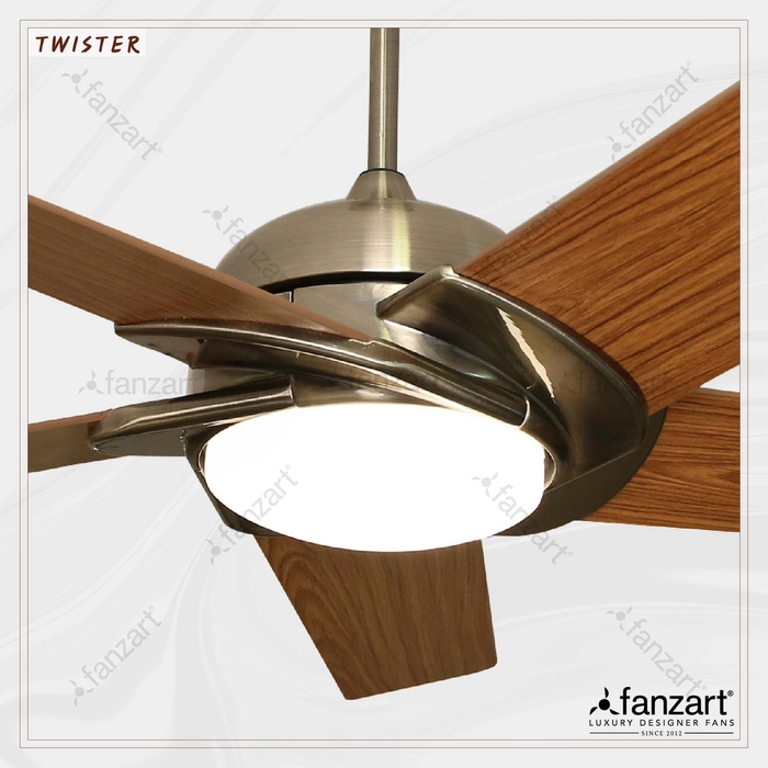 Twister- 52″ Contemporary fan with 5 x Special Wood blades and Remote Control