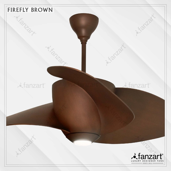 Firefly Walnut- 44″ Modern fan with 3 x ABS Walnut finish blades, BLDC motor, Summer-Winter feature and Remote Control