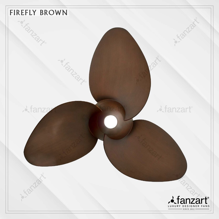 Firefly Walnut- 44″ Modern fan with 3 x ABS Walnut finish blades, BLDC motor, Summer-Winter feature and Remote Control