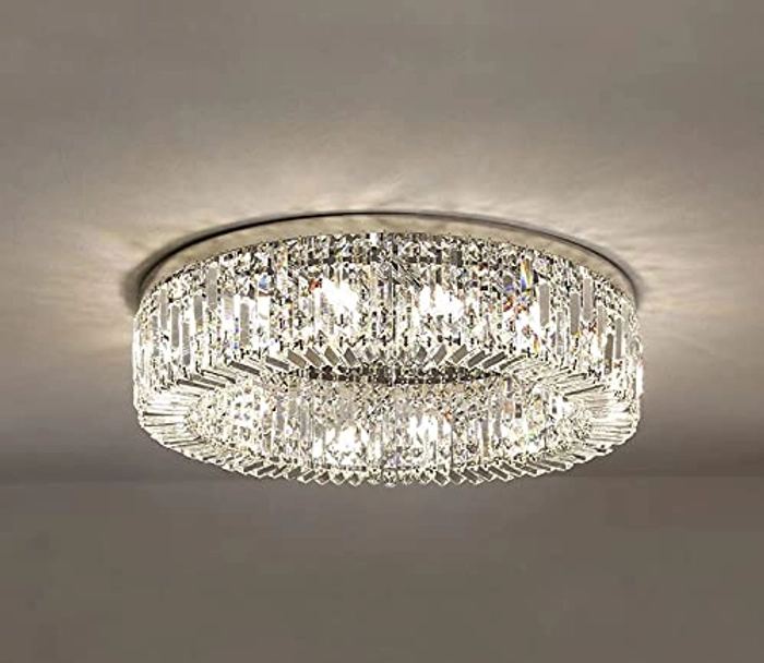 CITRA Crystal Modern LED Surface Mount Chandelier 500 mm Ring - Tricolor Warm White, Cool White, Natural White