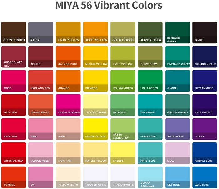 Buy Original MIYA - Gouache Paints - 56 colours x 30 ml Jelly cups set