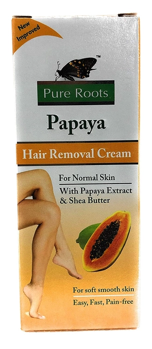 Pure Roots Papaya Hair Removal Cream (Pack of 3 - 25gm each)