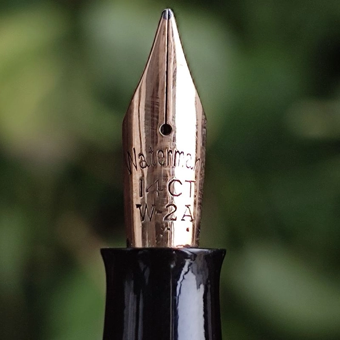 VINTAGE WATERMAN W2 LEVER FILLER FOUNTAIN PEN - 14CT SOLID GOLD FINE NIB - GOOD WORKING CONDITION
