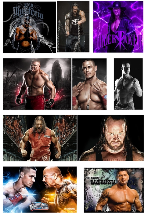 WWE small stickers 10 images Group A