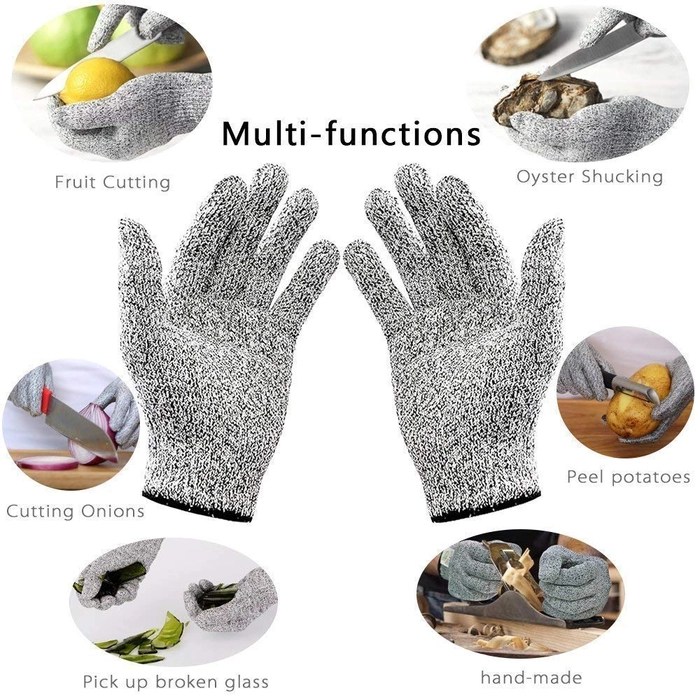 Knife Cut Resistant Nylon, Hand Safety Gloves For Kitchen, Industry, Sharp Items, Gardening