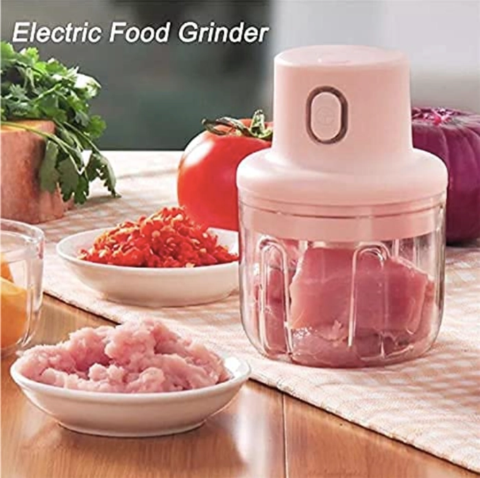 Portable USB Rechargeable Electric Fruit Vegetable Onion Garlic Cutter Food Speedy Chopper Mini Slicer, Food Processor