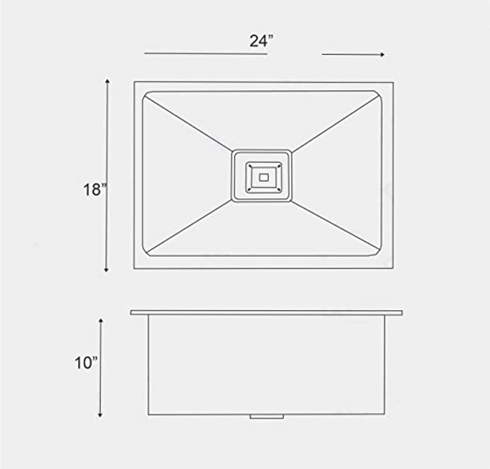 Modular Kitchen Sink (Size 24X18X10 Inch), Hand Made, Stainless Steel ...