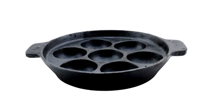 Buy EcoFe Cast Iron Paniyarakal | Mini Paniyaram Pan 7 Pits ( Pre ...