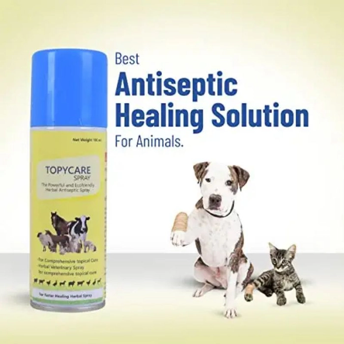 TOPYCARE 100ml Pet Wound Healing Herbal Veterinary Spray for Dogs, Cats and All Other Breeds