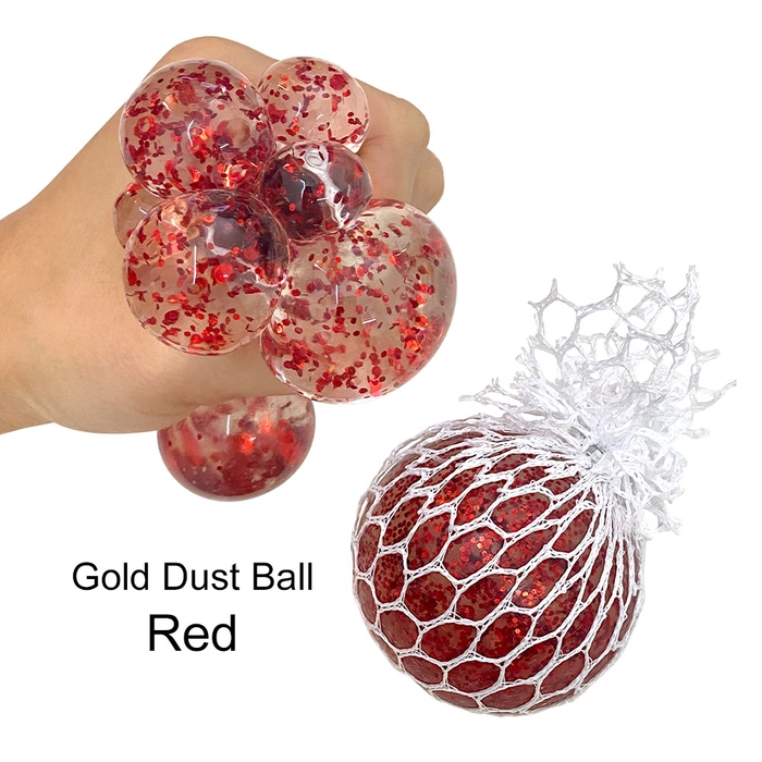 Gold Dust Stress Ball Kid Squishy Toy Adult Relief Mesh Squish Glittery Fidget Funny Press Bola Tekanan