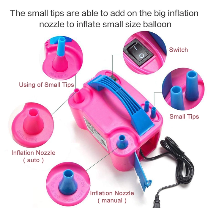 Upgraded Electric Balloon Pump Air Pump Practical 600w Electric with  Malaysia 2-pin Plug Fit All Types of Balloons