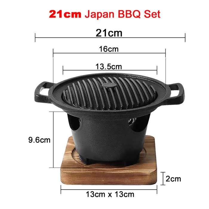 Personal BBQ Barbeque Grill Plate Set Premium Japanese Mini Stove Portable Camping Cookware Barbeku Picnic