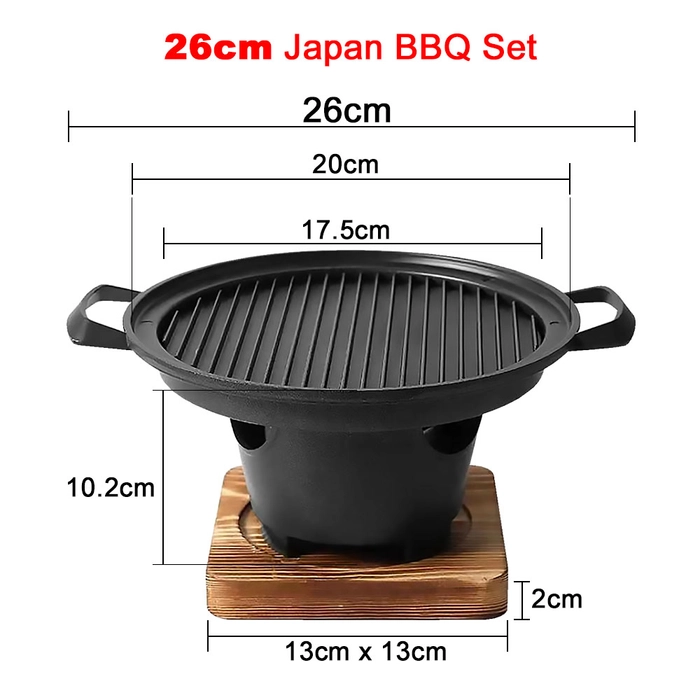 Personal BBQ Barbeque Grill Plate Set Premium Japanese Mini Stove Portable Camping Cookware Barbeku Picnic