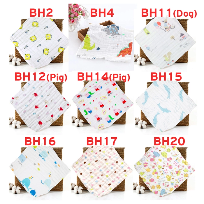 Baby Handkerchief Hanky 6-Layer Cotton Infant Bib Face Towel Wipe Burp Cloth Saliva BH Hanky