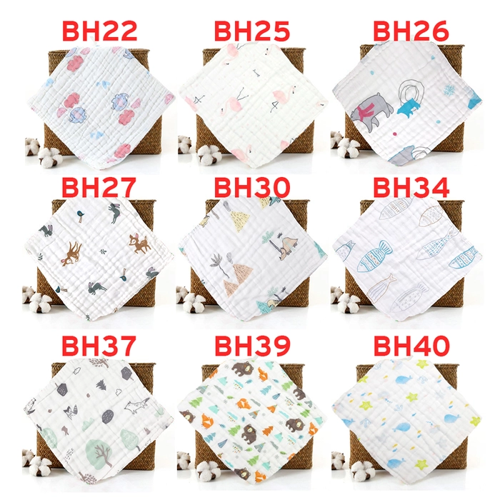 Baby Handkerchief Hanky 6-Layer Cotton Infant Bib Face Towel Wipe Burp Cloth Saliva BH Hanky