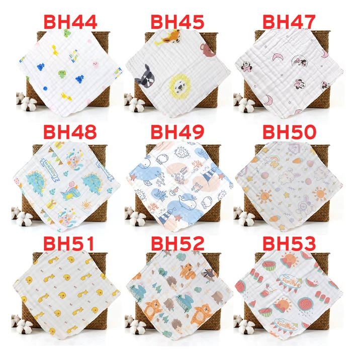 Baby Handkerchief Hanky 6-Layer Cotton Infant Bib Face Towel Wipe Burp Cloth Saliva BH Hanky