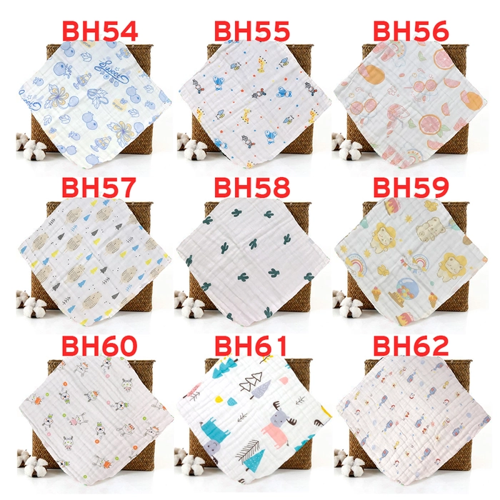 Baby Handkerchief Hanky 6-Layer Cotton Infant Bib Face Towel Wipe Burp Cloth Saliva BH Hanky