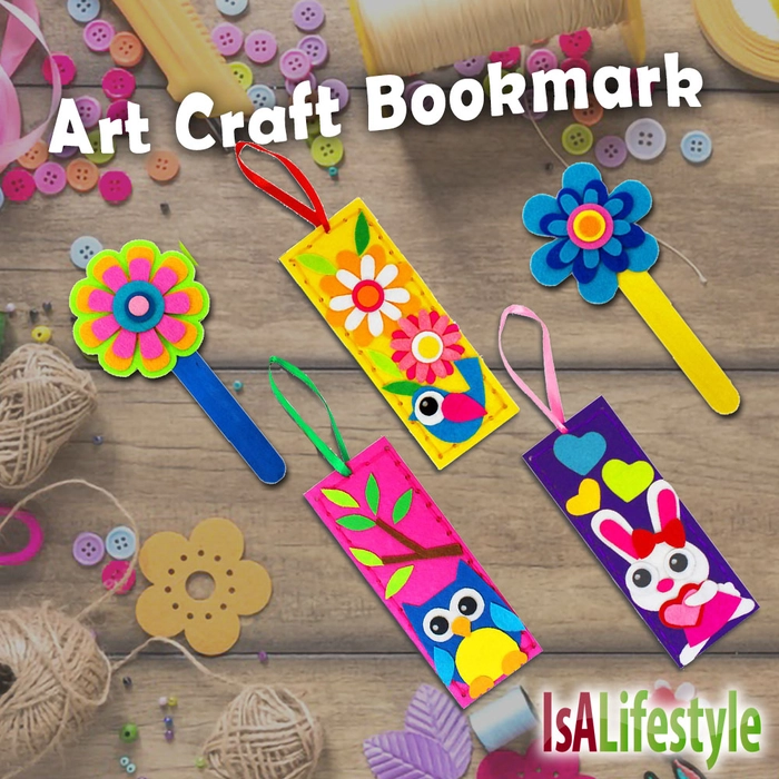 Felt Cutie Flower Bookmark Plushie (5pcs/pack) Kid Learning Art and Craft DIY Handmake Toy Book Deco