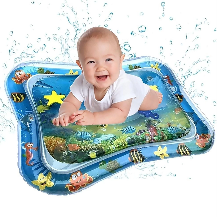 Baby Water Play Mat Tummy Time Inflatable Patted Playmat Cushion Bed Stimulation Growth Kusyen kembung Mainan Slapped Pad Sensory Toy Fun Activity Play Center Growth Brain Development