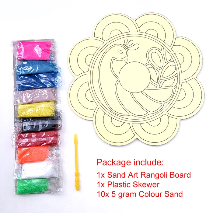 Rangoli Board Kolam Decoration Colorful Sand Art Set Kid Play Craft Christmas Gift Indian Deepavali