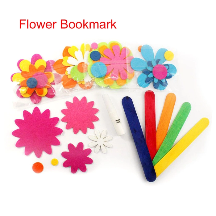 Felt Cutie Flower Bookmark Plushie (5pcs/pack) Kid Learning Art and Craft DIY Handmake Toy Book Deco