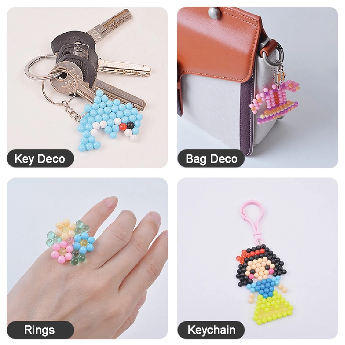 3D Water Mist Magic Sticky Fuse Beads (10/15 Colour) DIY Bead Aquabead Keychain Decoration