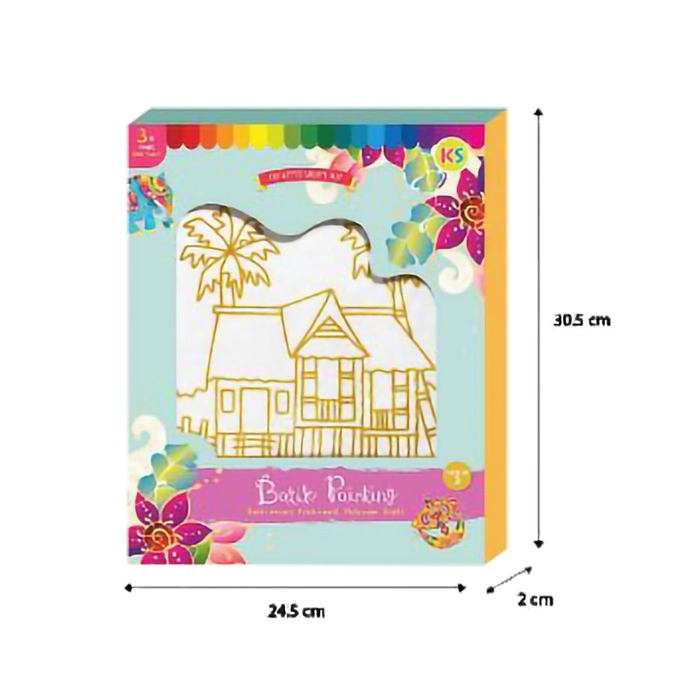 [2pcs Box Set] Batik Painting (21cm x 21cm) Batik Colour Kit with Brush Kid Art & Craft for School /Event/Party Activity