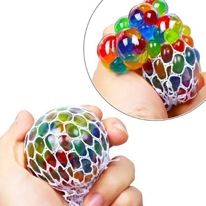 Colorful Squishy Stress Ball Venting Stress Relief Mesh Squish Finger Exercise Toy Stress Unicorn Pineapple