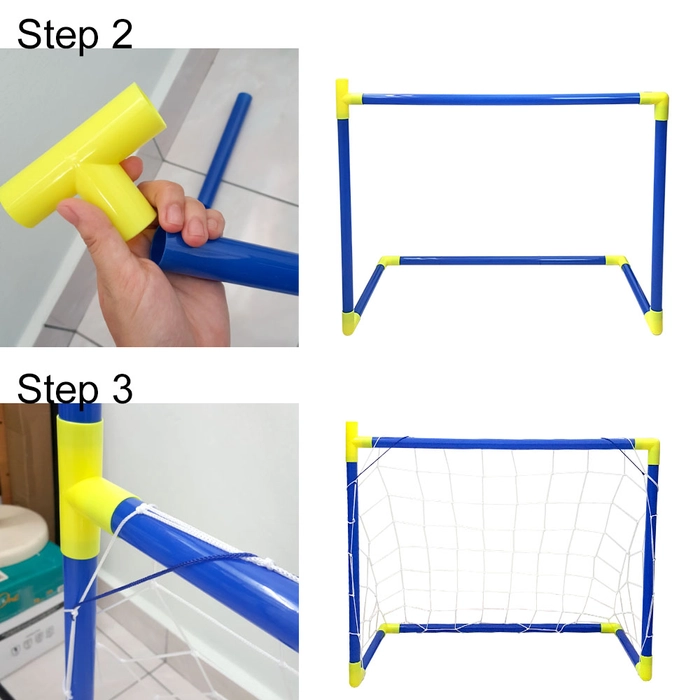 Kid Sport Toy 2in1 Football with Basketball Play Post Net Set Mainan Bola Sepak Karanjang Soccer Tiang Gol