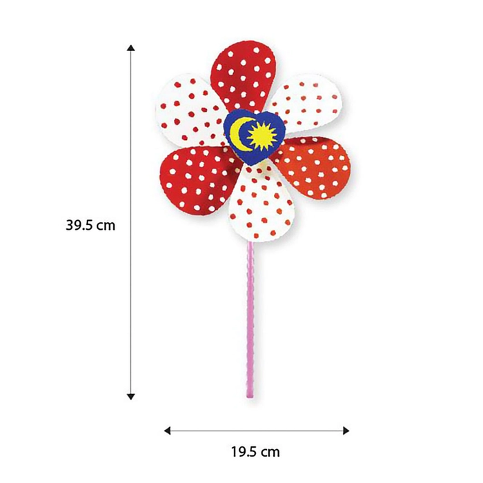 Merdeka Flower Pinwheel (10/pk) Festival Toy DIY Children Art Craft Windmill Hari Kemerdekaan Malaysia Day