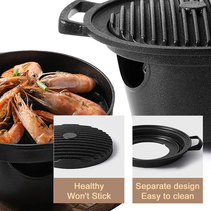 Personal BBQ Barbeque Grill Plate Set Premium Japanese Mini Stove Portable Camping Cookware Barbeku Picnic