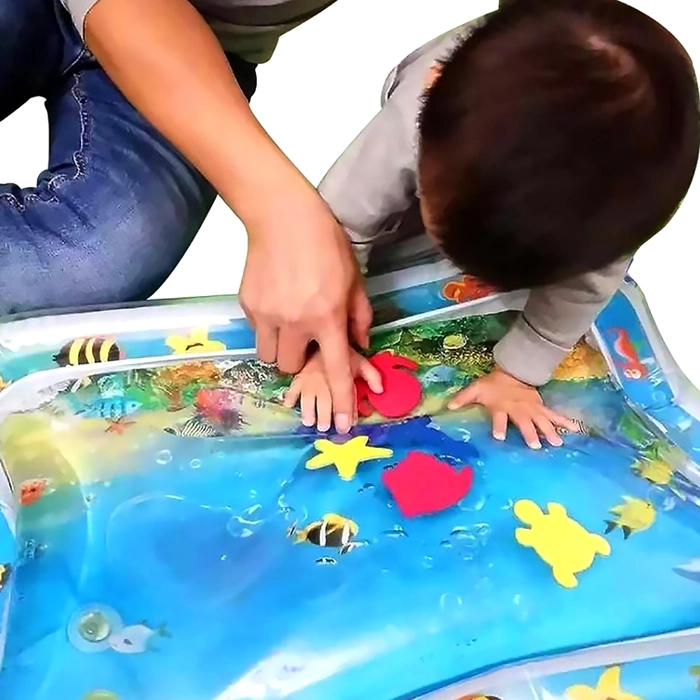 Baby Water Play Mat Tummy Time Inflatable Patted Playmat Cushion Bed Stimulation Growth Kusyen kembung Mainan Slapped Pad Sensory Toy Fun Activity Play Center Growth Brain Development