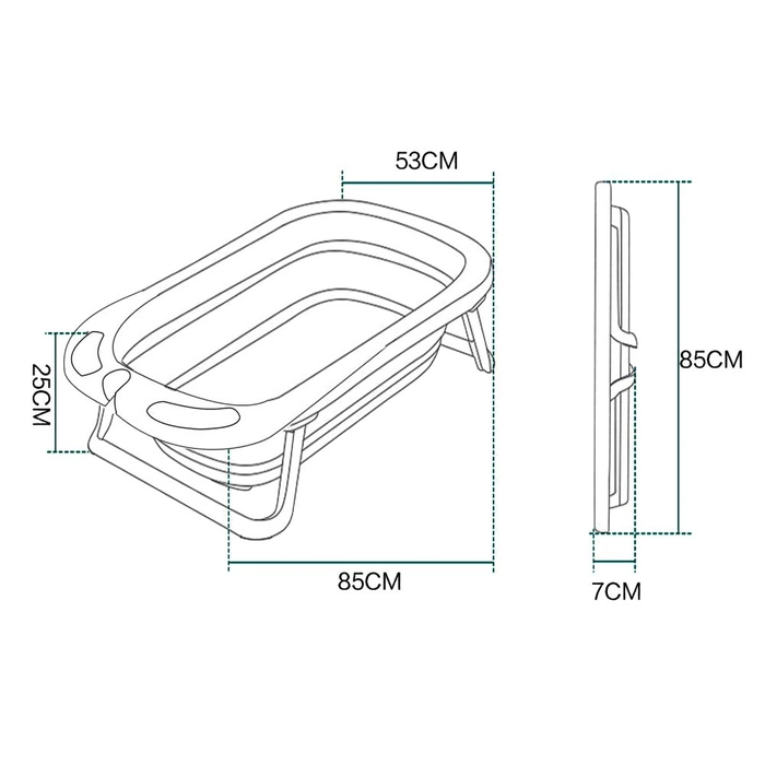 Foldable Baby Kids Bathtub with Thermometer Bath Pillow Infant Safety Extra Large Bath Tub