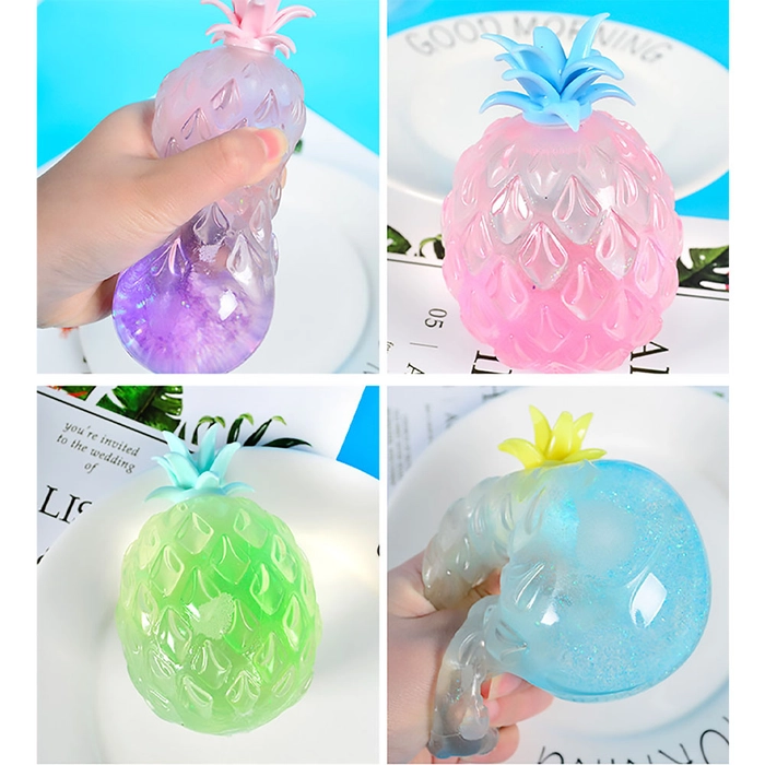 Colorful Squishy Stress Ball Venting Stress Relief Mesh Squish Finger Exercise Toy Stress Unicorn Pineapple