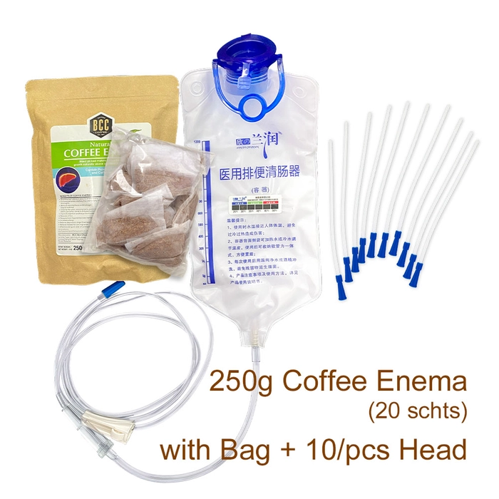 Coffee Enema Powder Natural Colon Cleansing Enema Kit Bag 25cm Tube HALAL Detox Slimming 排毒咖啡灌肠袋