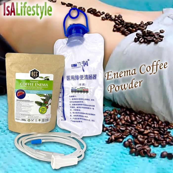 Coffee Enema Powder Natural Colon Cleansing Enema Kit Bag 25cm Tube HALAL Detox Slimming 排毒咖啡灌肠袋