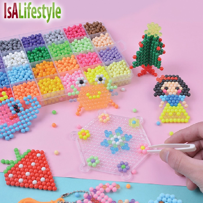 3D Water Mist Magic Sticky Fuse Beads (10/15 Colour) DIY Bead Aquabead Keychain Decoration