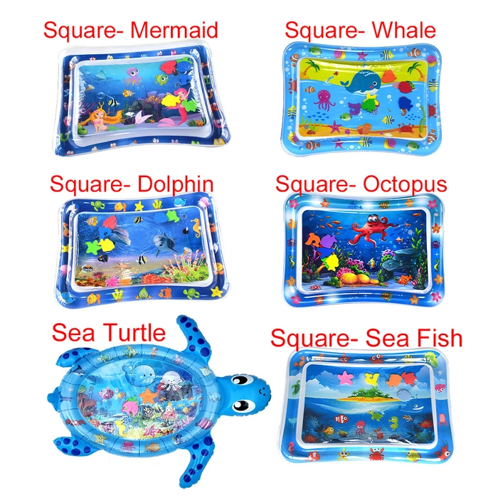 Baby Water Play Mat Tummy Time Inflatable Patted Playmat Cushion Bed Stimulation Growth Kusyen kembung Mainan Slapped Pad Sensory Toy Fun Activity Play Center Growth Brain Development