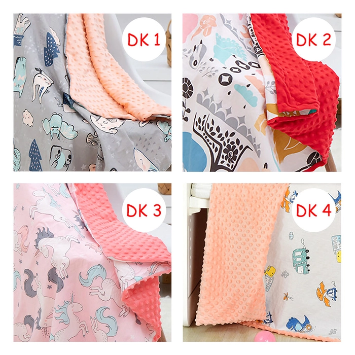 Baby Soft Beanie Blanket Swaddle Newborn Wrap Thermal Fleece Bean Dotted Double Sided Bedung Bayi DK 豆豆被