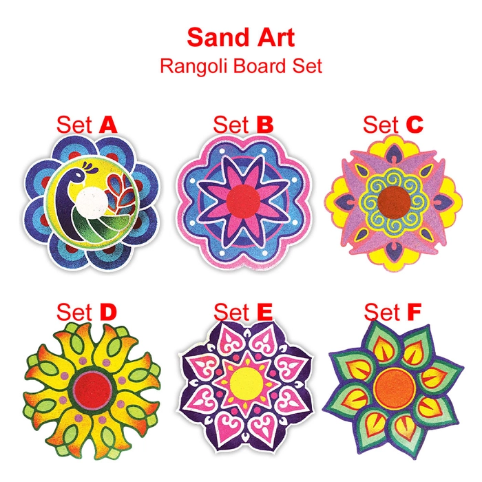 Rangoli Board Kolam Decoration Colorful Sand Art Set Kid Play Craft Christmas Gift Indian Deepavali