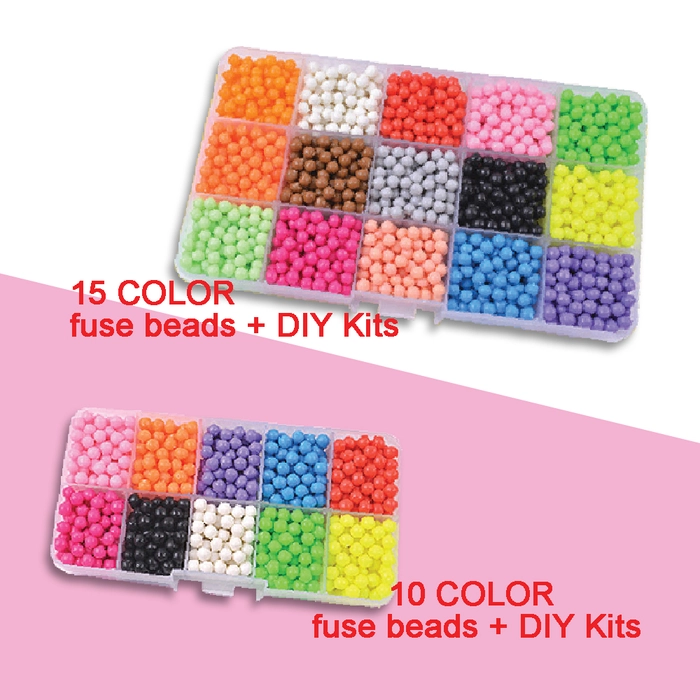 3D Water Mist Magic Sticky Fuse Beads (10/15 Colour) DIY Bead Aquabead Keychain Decoration