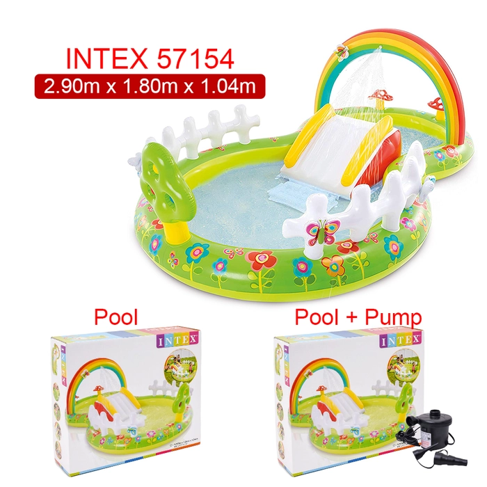 Intex 57453 57154 Kids Play Pool Water Sprayer Slide Rainbow Wading Pool Outdoor Water Game