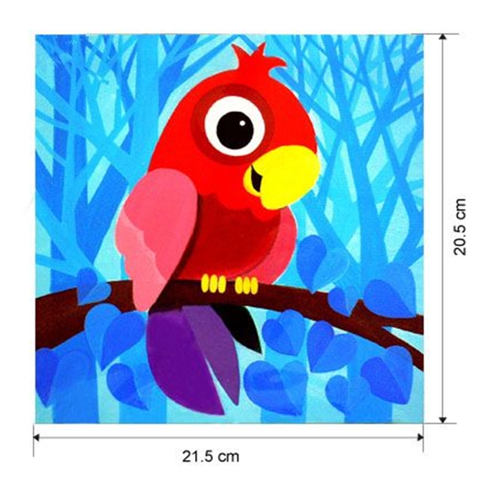 Canvas Colourful Painting Kit DIY Kid Art & Craft Colouring Set with Colour and Brush Fun Arts