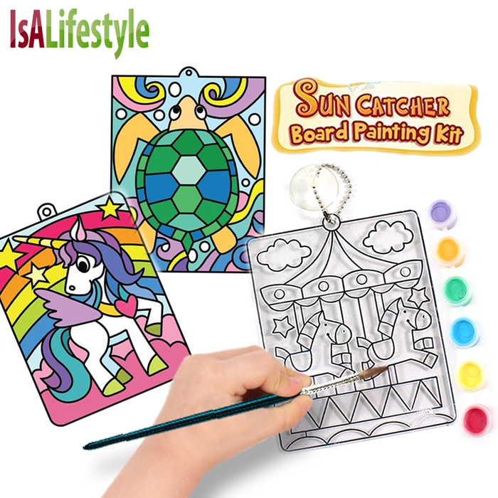 Colouring Suncatcher Board with Suction Painting Box Set