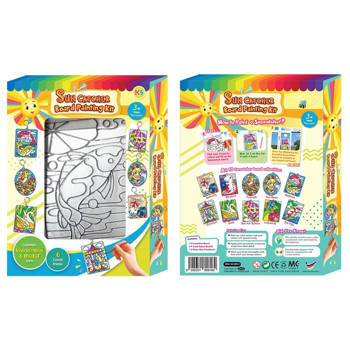 Colouring Suncatcher Board with Suction Painting Box Set